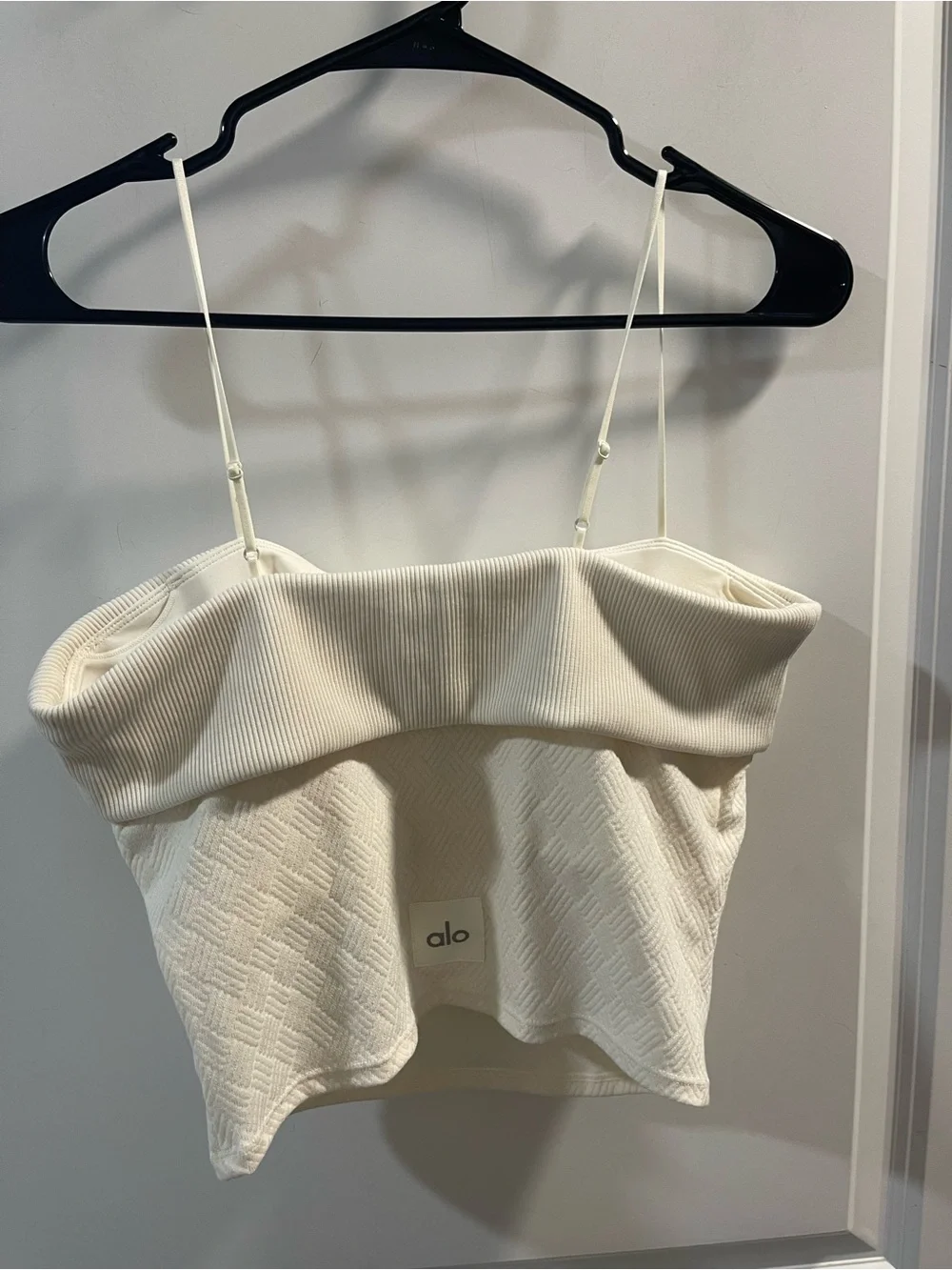 ALO Yoga Cream Fold-Over Ribbed Camisole